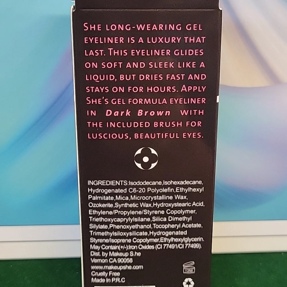 She Makeup Waterproof Gel Eyeliner 3g New - Dark Brown